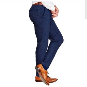 State & Liberty Athletic Stretch Suit Pants in Heathered Navy